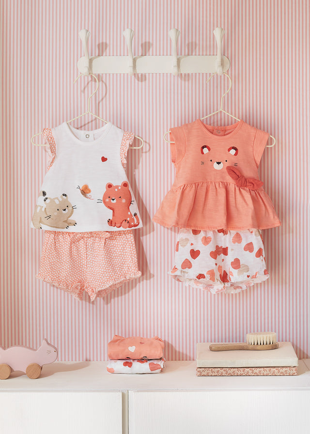 Mayoral Baby Girl SS23 2Pk Apricot Outfits 1610