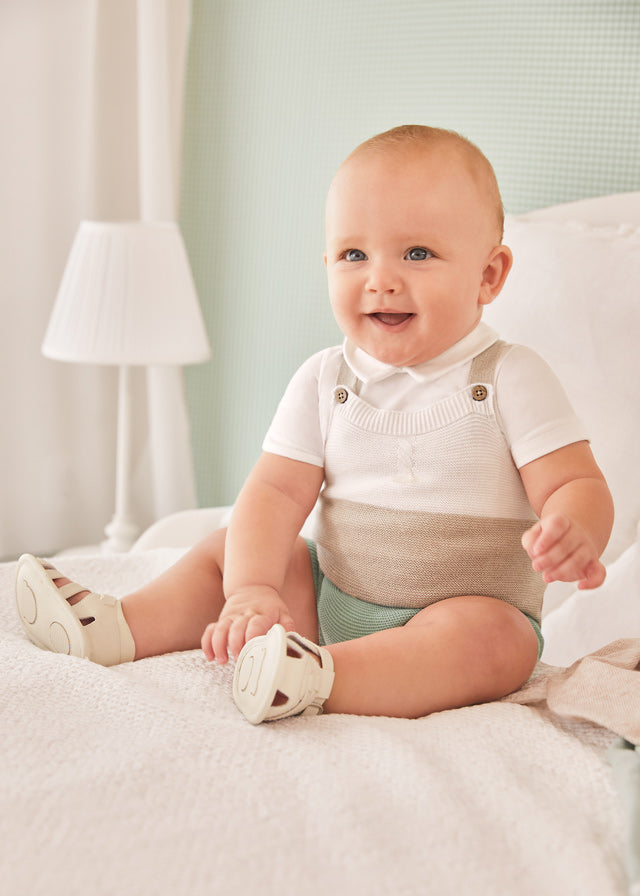 Mayoral Baby Boy Aqua Knitted Romper & Top 1618