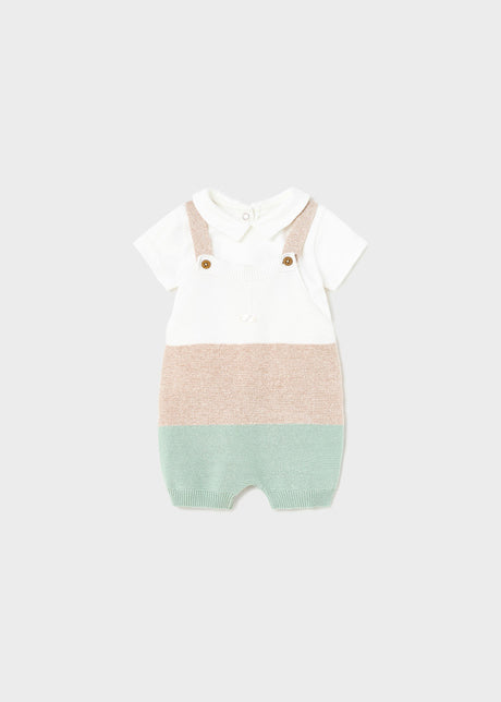 Mayoral Baby Boy Aqua Knitted Romper & Top 1618