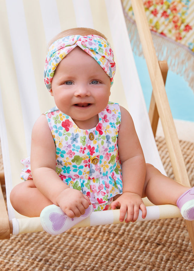 Mayoral Baby Girl Floral Bodysuit & Headband 1691