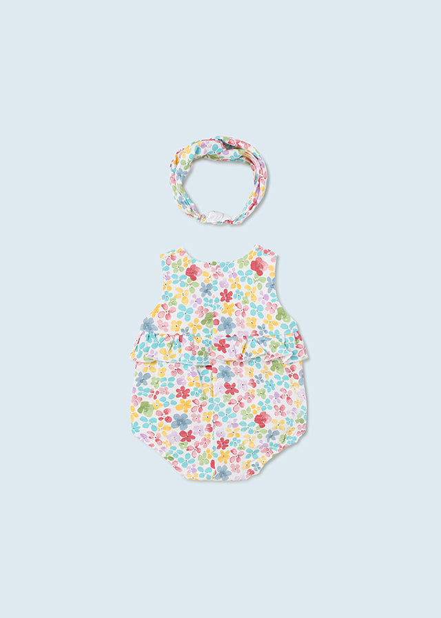 Mayoral Baby Girl Floral Bodysuit & Headband 1691