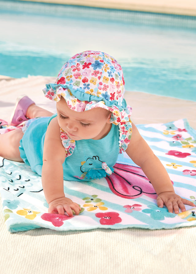 Mayoral Baby Girl Floral Swim Set & Hat 1692