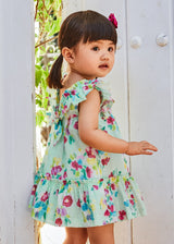 Mayoral Baby Girl Floral Aqua Dress 1961