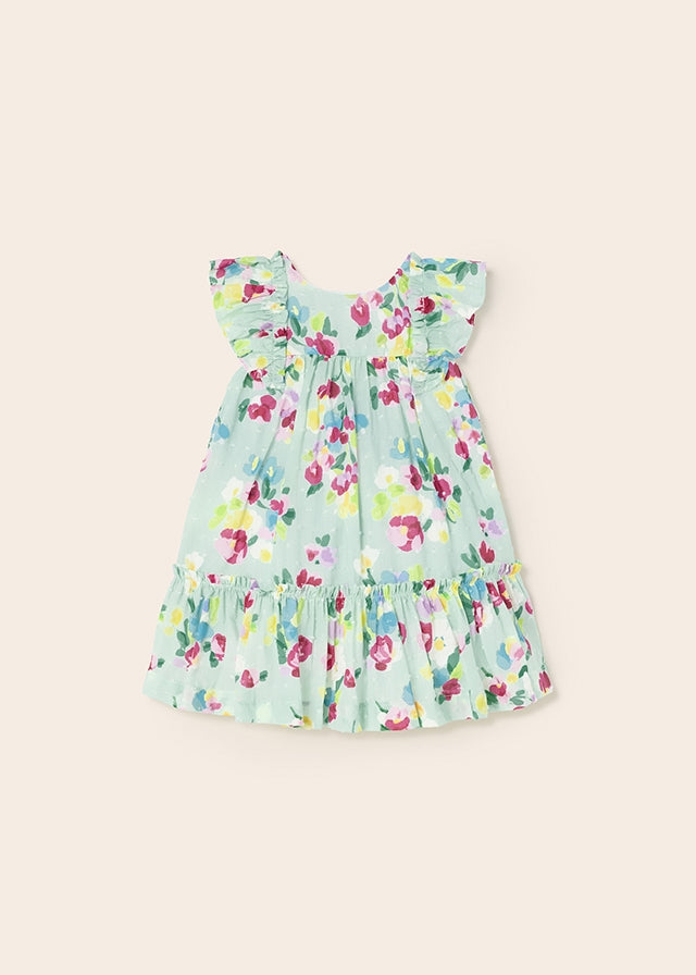 Mayoral Baby Girl Floral Aqua Dress 1961