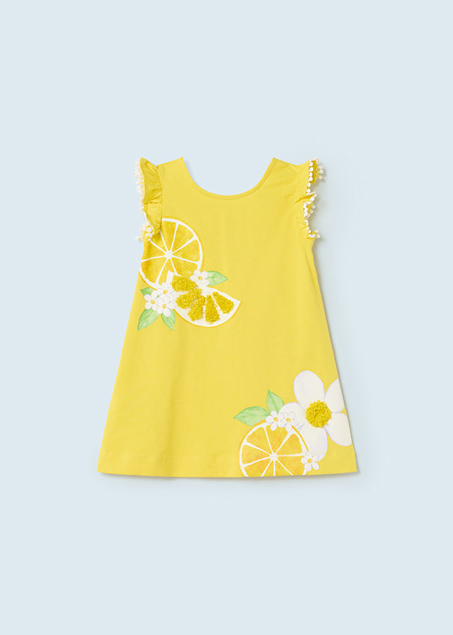 Mayoral Baby Girl SS23 Yellow Citrus Dress 1974