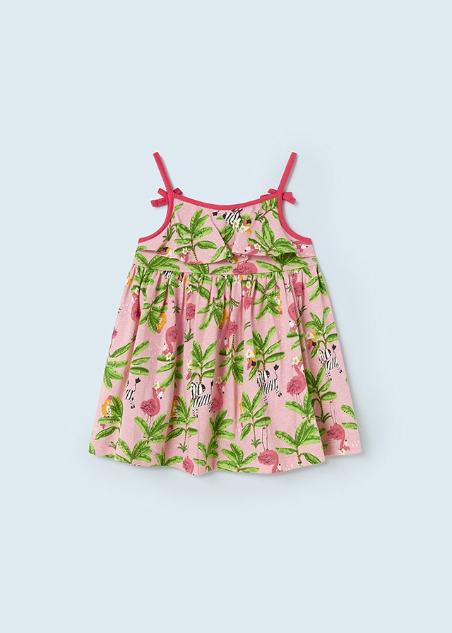 Mayoral Baby Girl SS23 Pink Flamingo Dress 1976