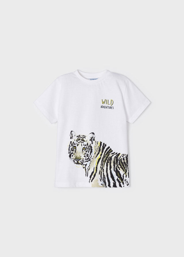Mayoral Boy SS23 White Tiger T-Shirt 3007