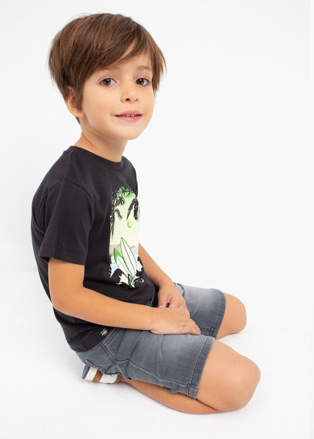 Mayoral Boy SS23 Black Beach T-shirt 3020