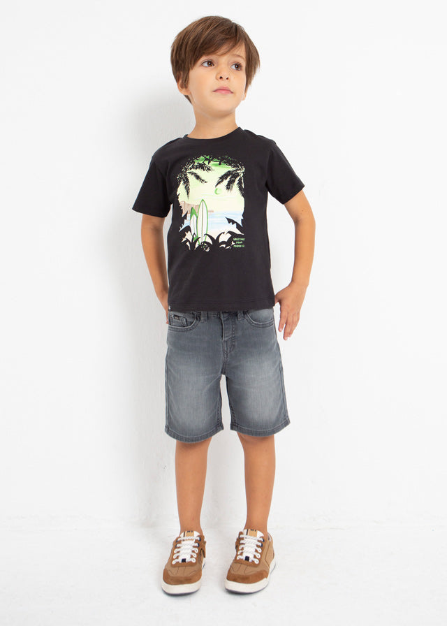 Mayoral Boy SS23 Black Beach T-shirt 3020