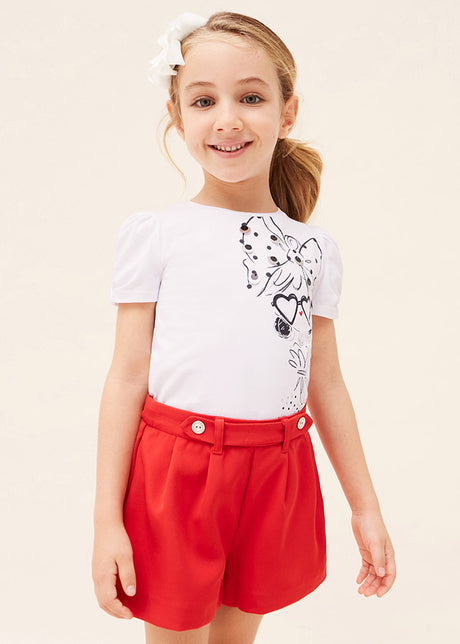 Mayoral Girl SS23 Doll Top & Red Short Set 3056/3202