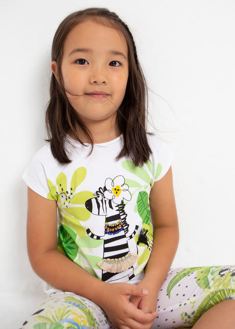 Mayoral Girl SS23 White Printed Legging Set 3069/3776