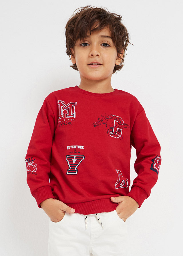 Mayoral Boy SS23 Red Dinosaur Sweater 3447