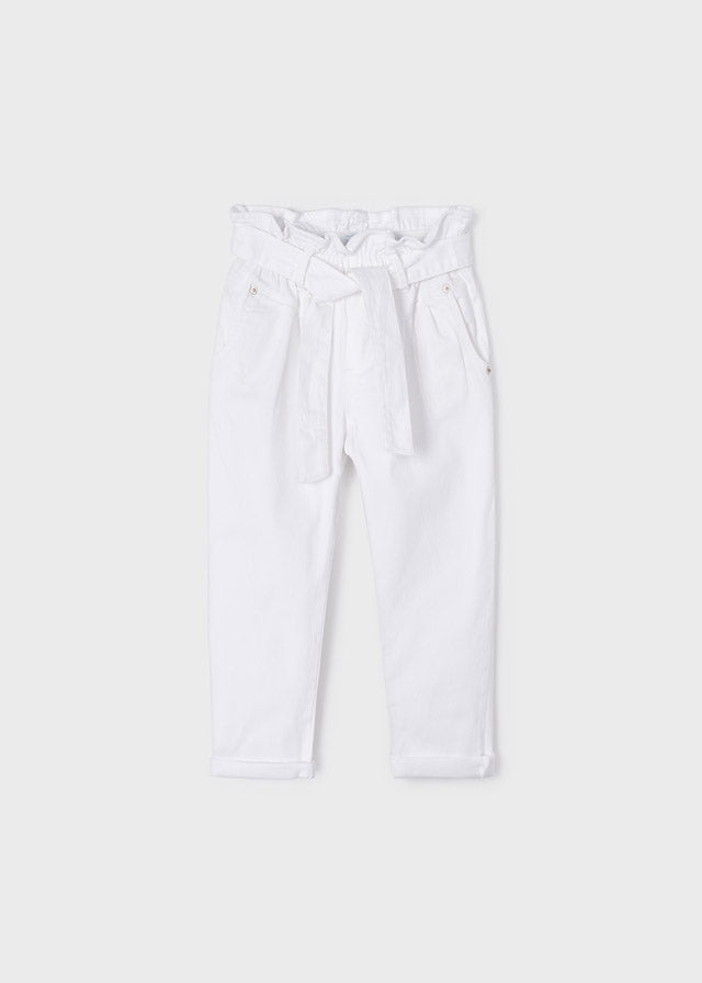 Mayoral Girl White Long Trousers 3502