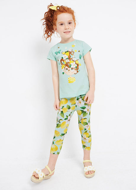 Mayoral Girl SS23 Aqua Lemon Print Legging Set 3787