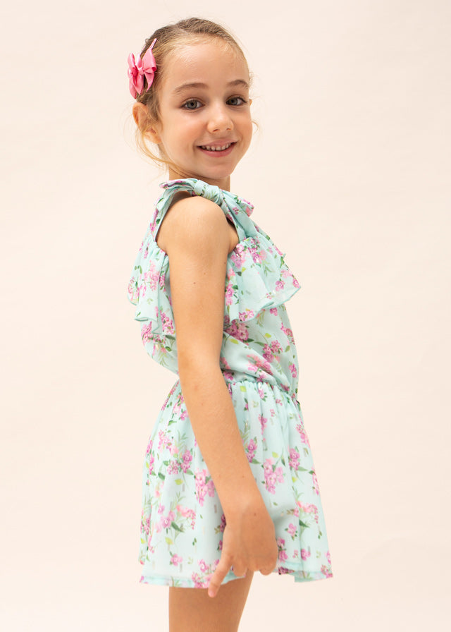 Mayoral Girl SS23 Aqua Floral Playsuit 3842