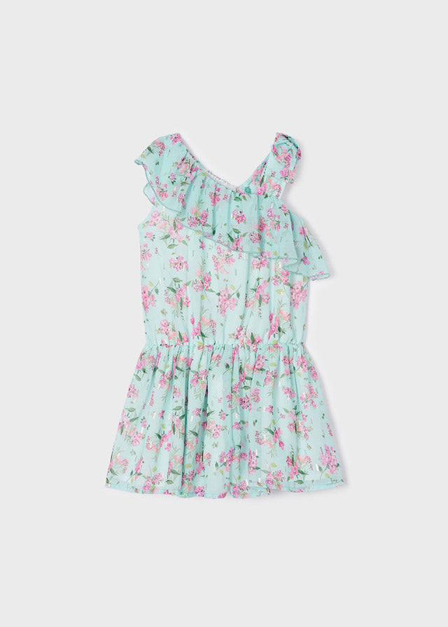 Mayoral Girl SS23 Aqua Floral Playsuit 3842