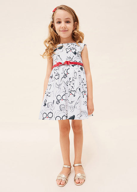 Mayoral Girl SS23 Dress with Red Belt 3921