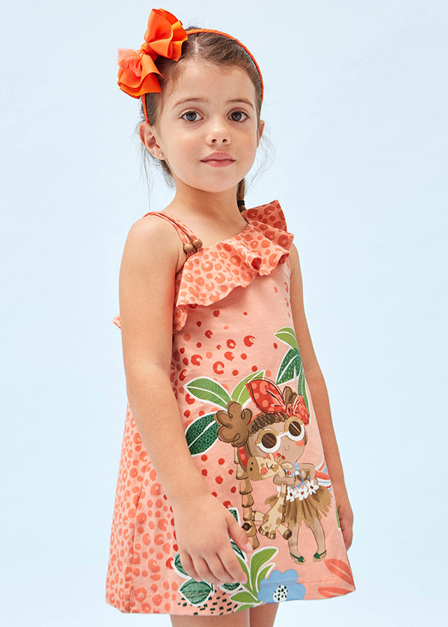 Mayoral Girl SS23 Peach Dress 3935