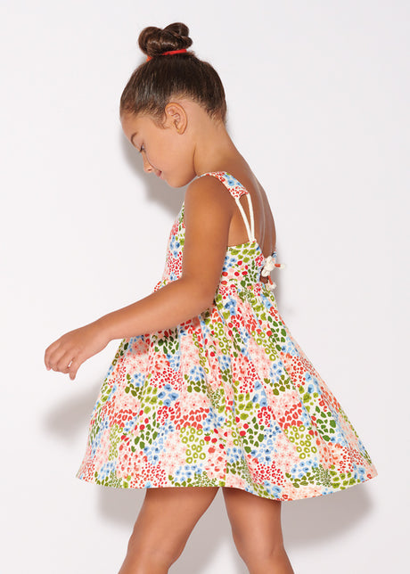 Mayoral Girl SS23 Peach Printed Dress 3946