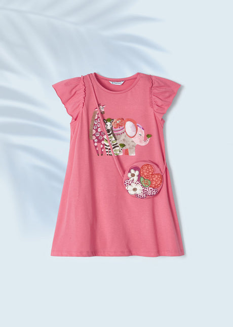Mayoral Girl SS23 Peony Printed Dress & Bag 3947