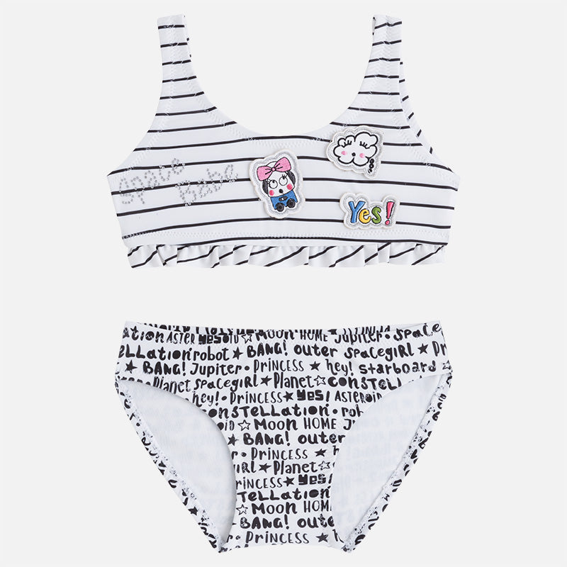 Mayoral Girl Bikini with appliques and ruffles 3730