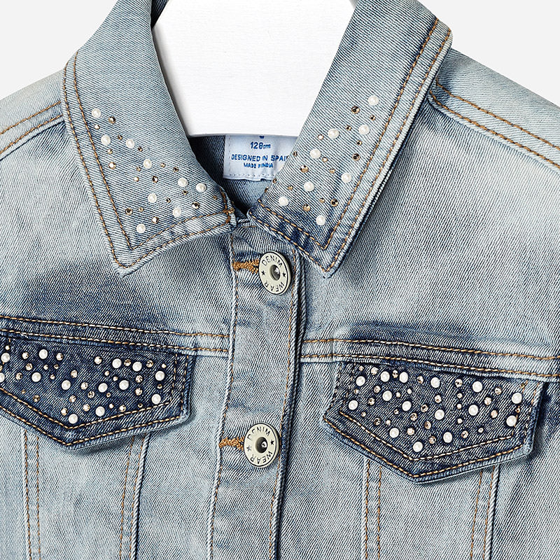 Mayoral Girl Embellished Denim Vest 6304