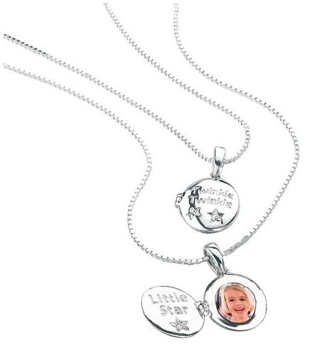 D for Diamond Sterling Silver 'Twinkle little star' Locket & Chain