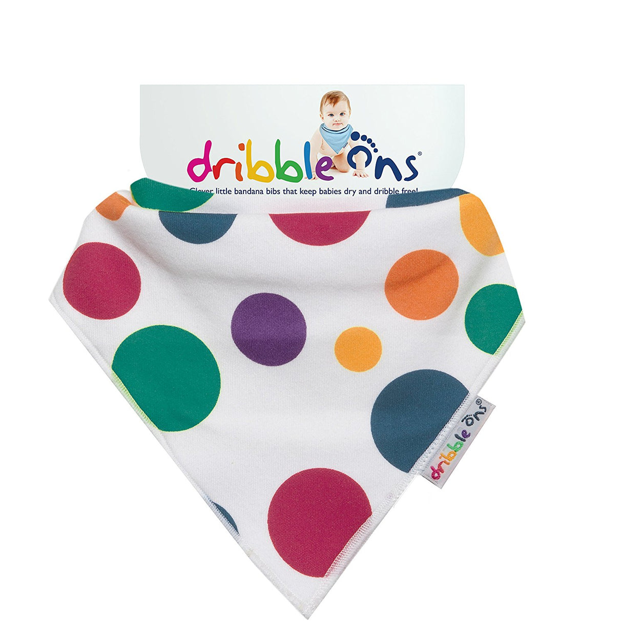 Dribble Ons Baby Dribble Bandana Style Bib 0m+ Multi Colour Spot