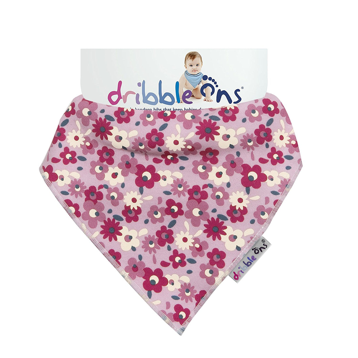 Dribble Ons Baby Dribble Bandana Style Bib 0m+ Floral