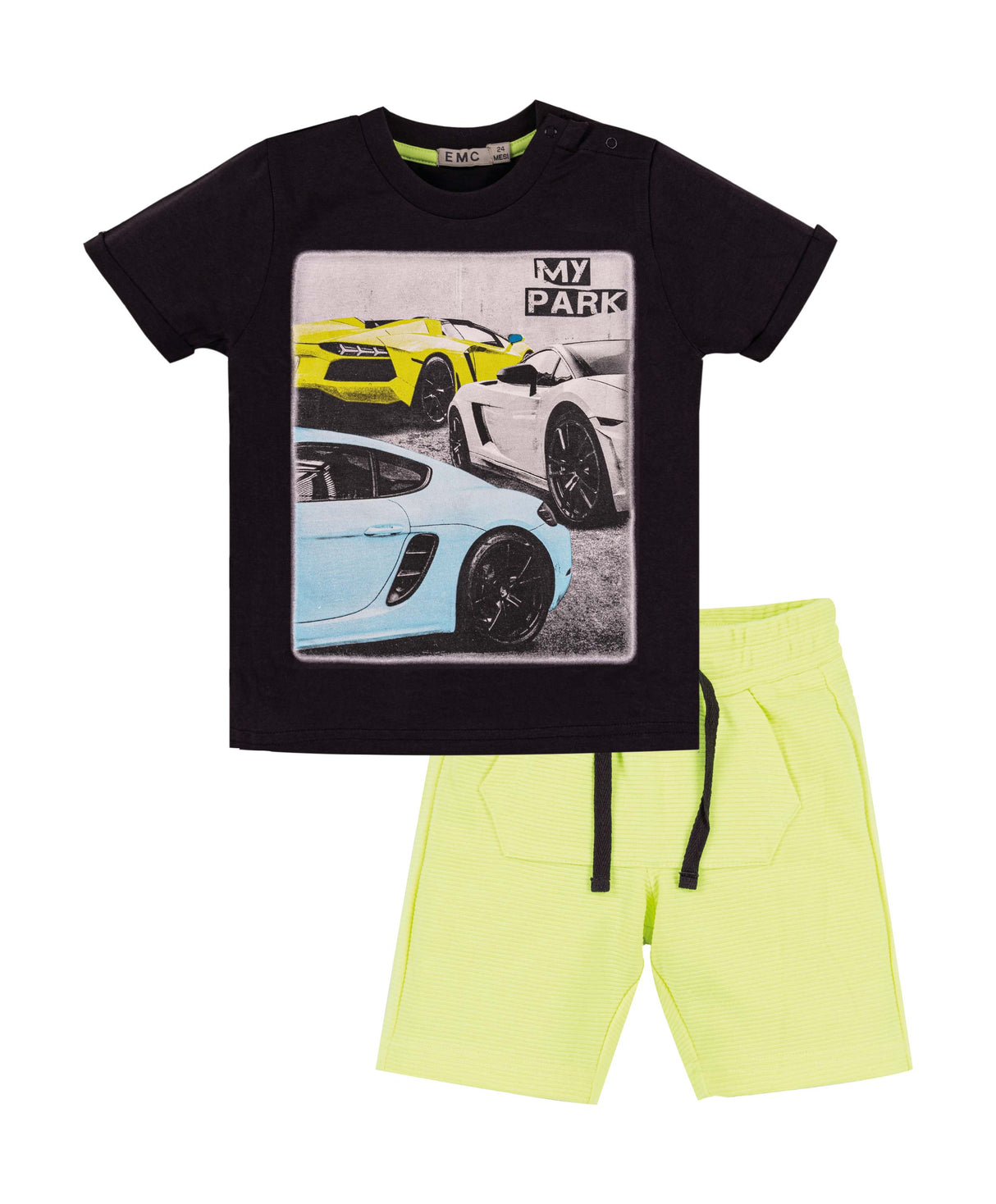 EMC SS23 Boys Neon Car Short Set 3248