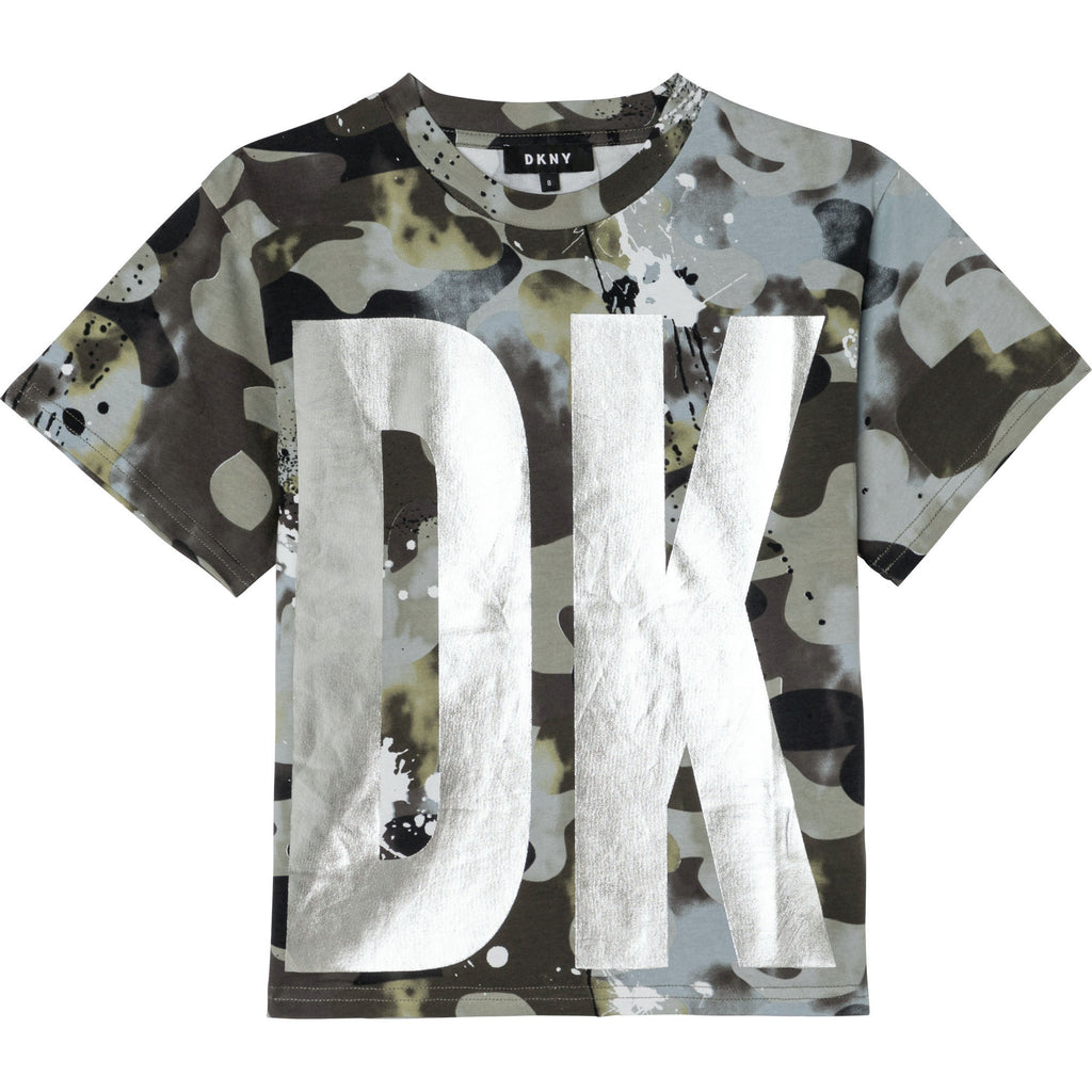 DKNY Khaki Camouflaged Cotton T-shirt 35R62