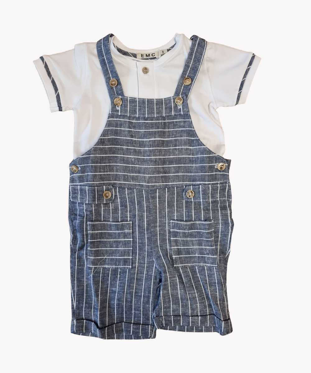 EMC SS23 Boys Striped Dungaree & Top Set 2634