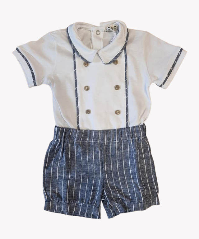 EMC SS23 Boys Striped All in one Romper 7445