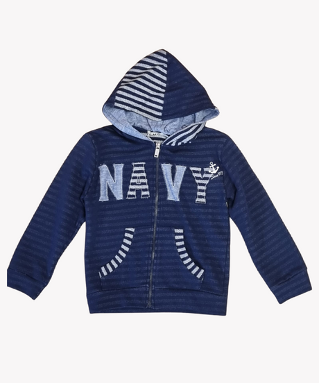 EMC Boys Navy Anchor Hooded Jacket 1534