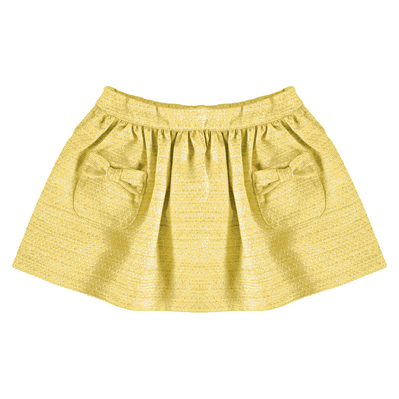 Mayoral Girl SS21 Yellow Tweed Skirt 3902