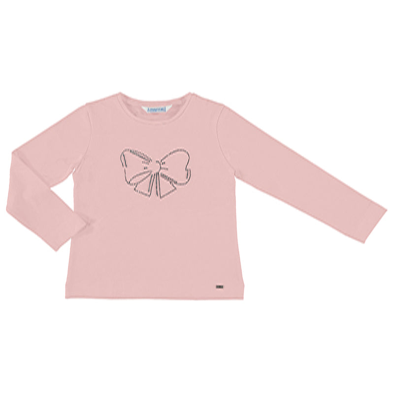 Mayoral Girl AW20 Long Sleeved Bow Top Pink 178