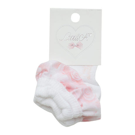 Little A By A Dee SS23 Gracelynn White Frill Ankle Socks 3120