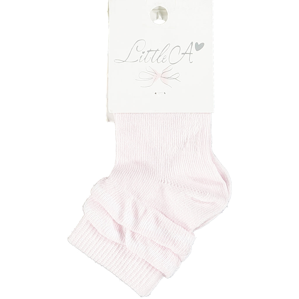 Little A By A Dee SS21 Janet Pink Frilly Ankle Socks 1900