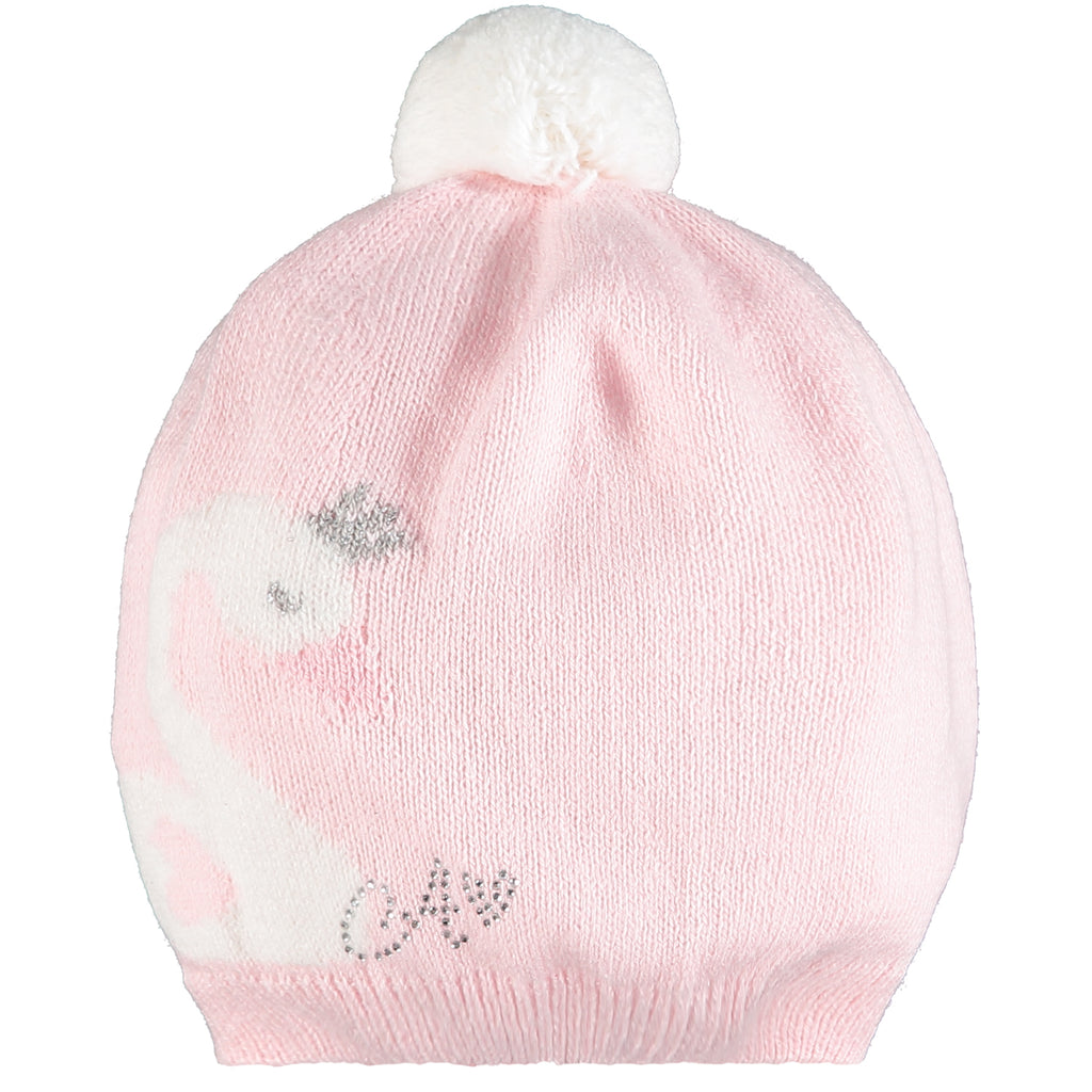 Little A By A Dee AW20 Irene Pink Swan Knitted Hat 0902