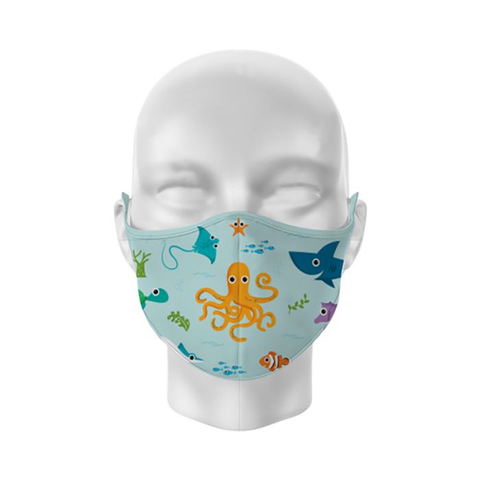Childrens Reusable Face Covering/Mask 4-12Yrs Sealife Splosh
