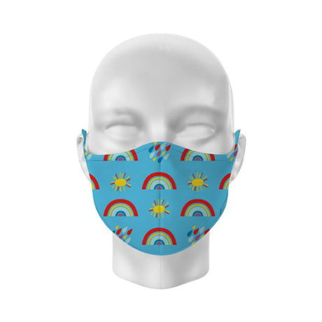 Childrens Reusable Face Covering/Mask 4-12Yrs Rainbow