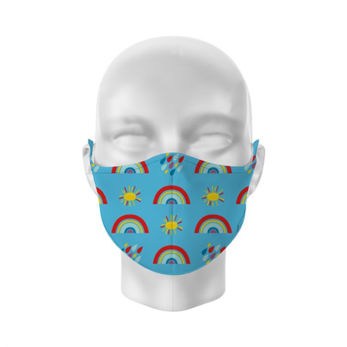 Childrens Reusable Face Covering/Mask 4-12Yrs Rainbow