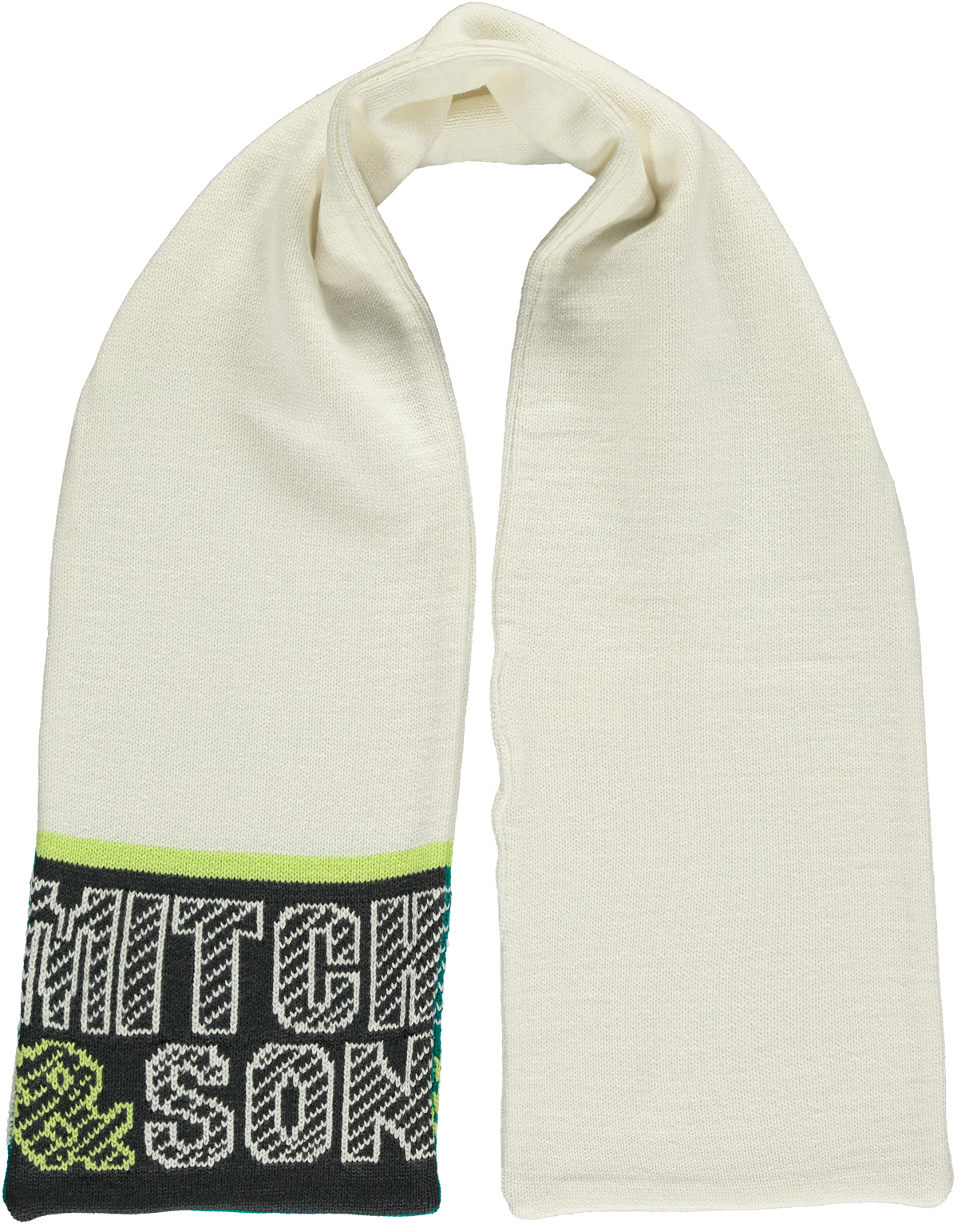 Mitch and Son Abbot Two Way White Scarf 1214S