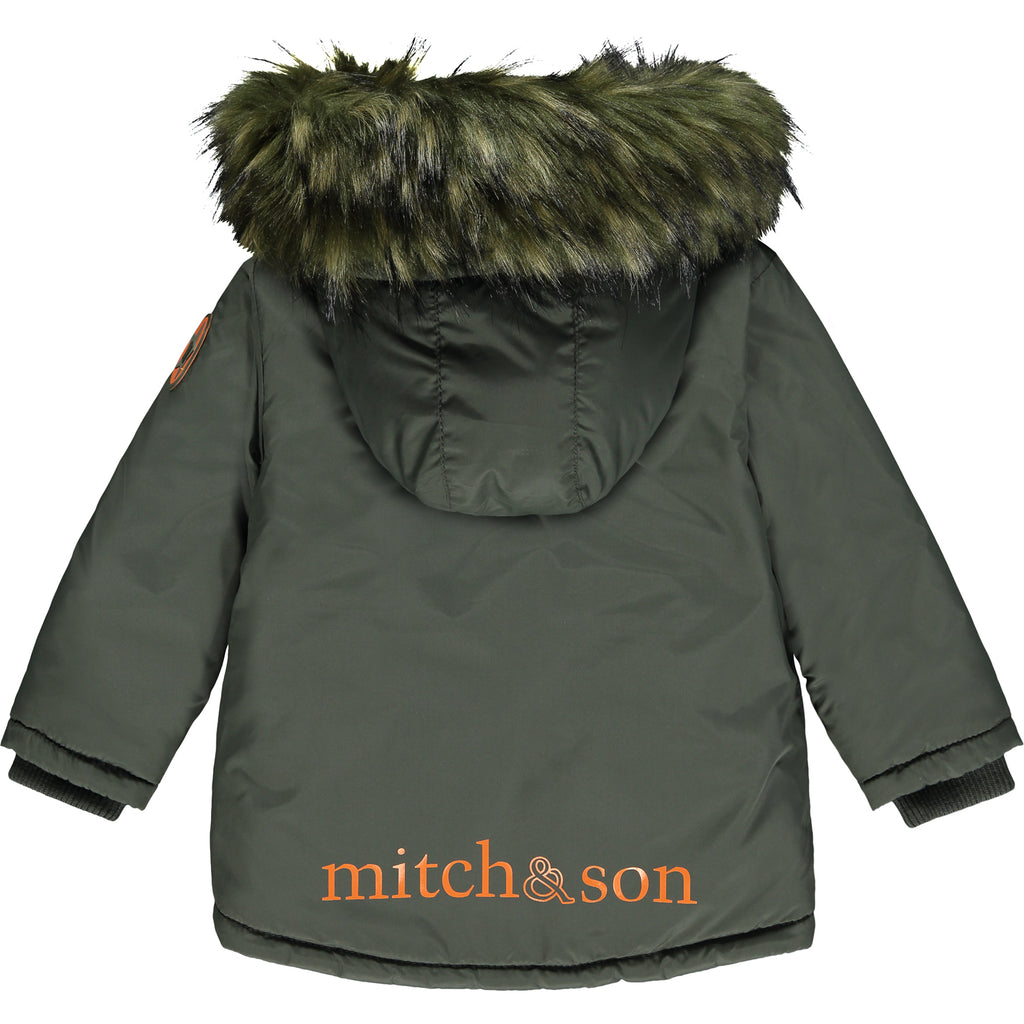 Mitch & Son AW21 Mcalpine Khaki Parka Jacket with faux fur trim 1600