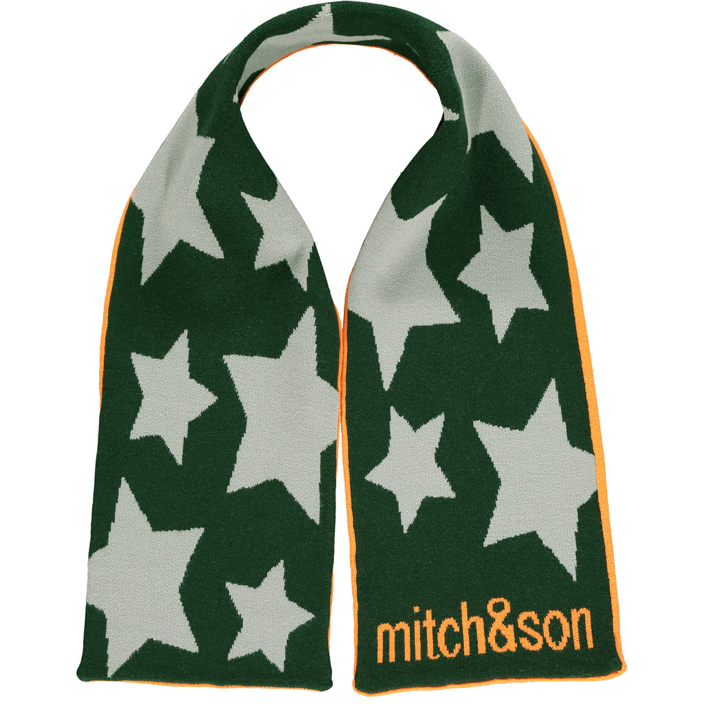 Mitch & Son AW21 Moir Orange Star Knitted Scarf 1613