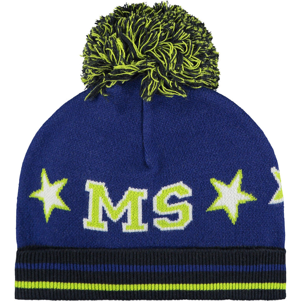 Mitch & Son AW22 Grant Blue Knitted Pom Hat 2615