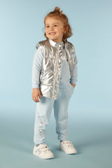 Mitch & Son Enzo Silver Puffer Gilet