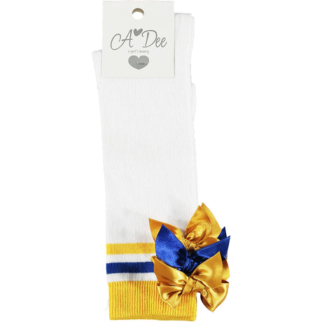 A Dee SS21 Leslie White Ribbon Bow Knee Socks 1902