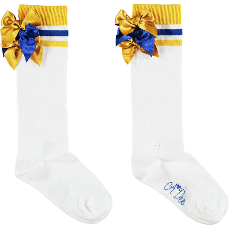 A Dee SS21 Leslie White Ribbon Bow Knee Socks 1902