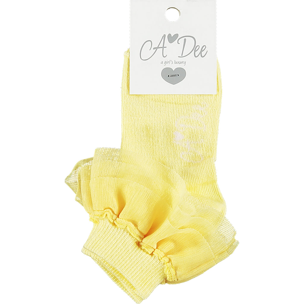 A Dee SS21 Osaka Lemon Frilly Ankle Socks 4920